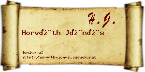 Horváth Jónás névjegykártya